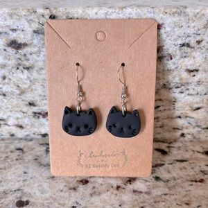 Black Cat Polymer Clay Earrings